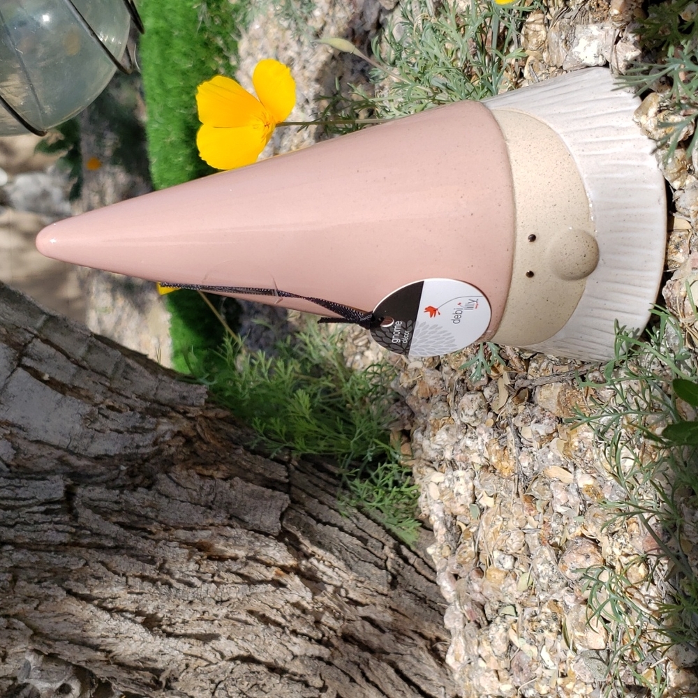 Pink Ceramic gnome decor